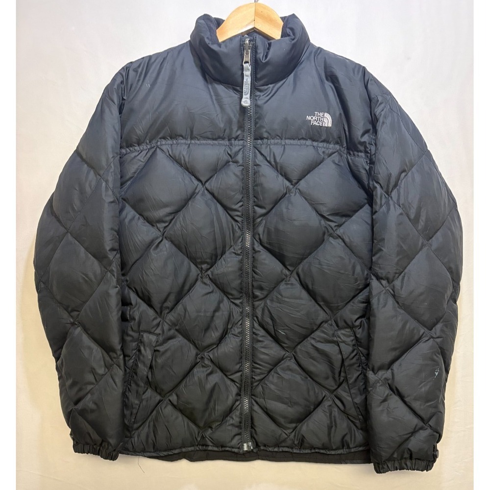 The North Face Down Puffer Jacket Girls Black Full-Zip Long Sleeve XL Vintage